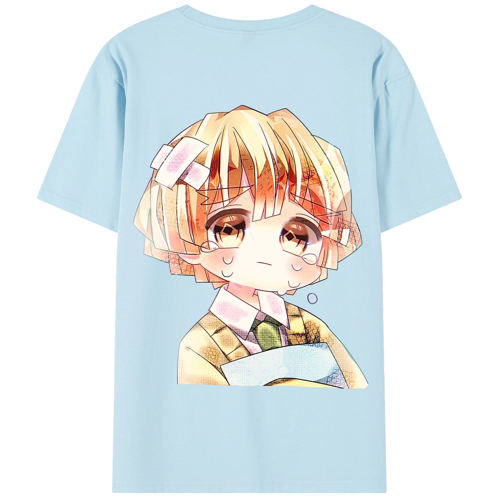 （画像用） 鬼滅の刃（きめつのやいば）我妻 善逸／あがつま ぜんいつ Agatsuma Zenitsu 綿100％半袖Tシャツ（背面プリント）